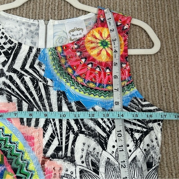 Fleur De Lis Mandala Print Lace Overlay Shift Dress - Picture 13 of 15